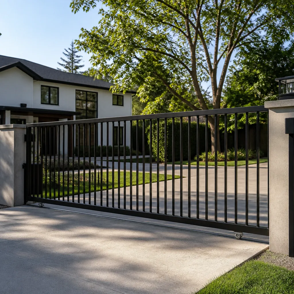 Sliding driveway gates